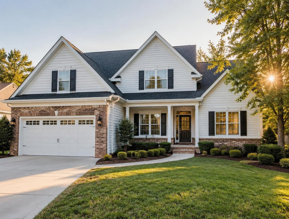 A clean, bright home exterior after a professional wash